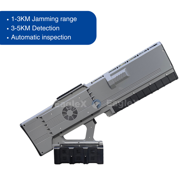 3KM Drone Jammer با 5KM Detection Detector 900MHz 1.5GHz 2.4GHz 5.8GHz Jammer Gun همه در یک 0