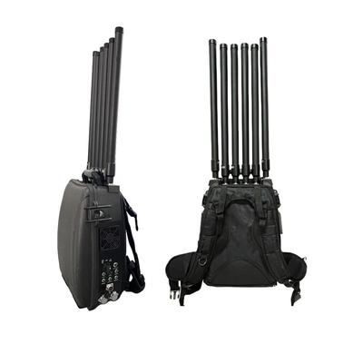 50W 70W Backpack Drone Jammer 400MHz 800MHz 1.2G 2.4G 5.2G 5.8G ضد FPV