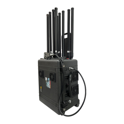 8 کانال 3KM Trolley Style Drone Jammer 1.2GHz 1.4GHz 1.5GHz 2.4GHz 5.2GHz 5.8GHz