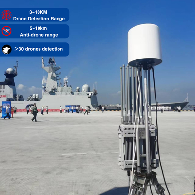 3-10KM ثابت در فضای باز FPV Drone Jammer Detection Jamming همه در یک سیستم Jamming
