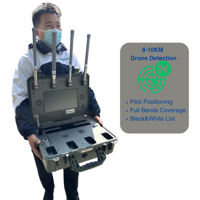 8KM FPV Drone Detection Range قابل حمل دستي UAV Drone Detector برای کنسرت، پلیس، سربازان، ماشین