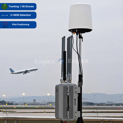 شناسایی هواپیماهای بدون سرنشین امنیتی فرودگاه 3/5/8/10KM FPV Drone Detector برای نظارت فرکانس گسترده