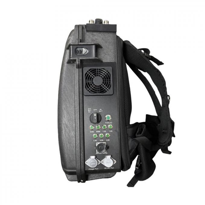 300W 350W ضد FPV Jammer کوله پشتی 400MHz 800MHz 1.2G 2.4G 5.2G 5.8G 1