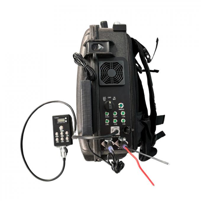 2KM اسکنر پلیس نظامی Jammer Backpack Drone Jammer همه جانبه و آنتن جهت دار 0