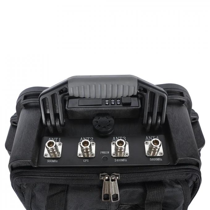 900M 2.4G 5.8G Drone Jammer Backpack Anti UAV FPV Manpack Jammer با استفاده از دستگاه های ضد UAV 0